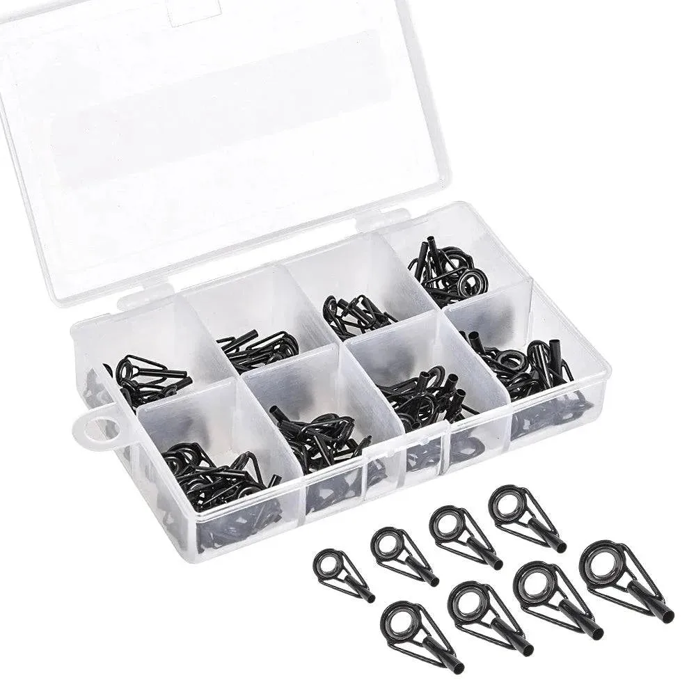 80Pcs Telescopic Fishing Rod Guide Tip Repair Kit Rod DIY Eye Rings Fishing Rod Guide Fishing Tackle For Outdoor Fishing
