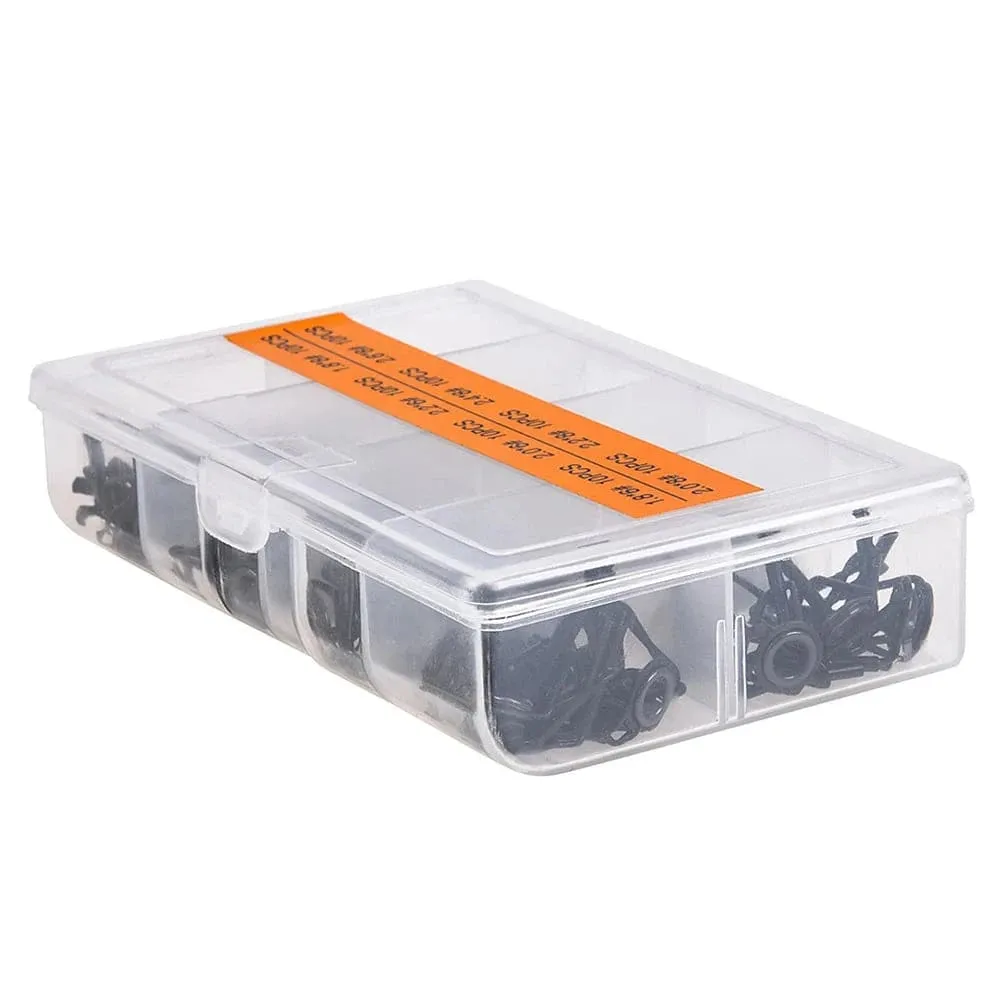 80Pcs Telescopic Fishing Rod Guide Tip Repair Kit Rod DIY Eye Rings Fishing Rod Guide Fishing Tackle For Outdoor Fishing