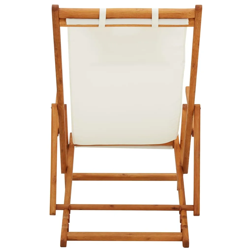 Beach Sling Patio Chair Folding Deck Chair Fabric and Wooden Frame