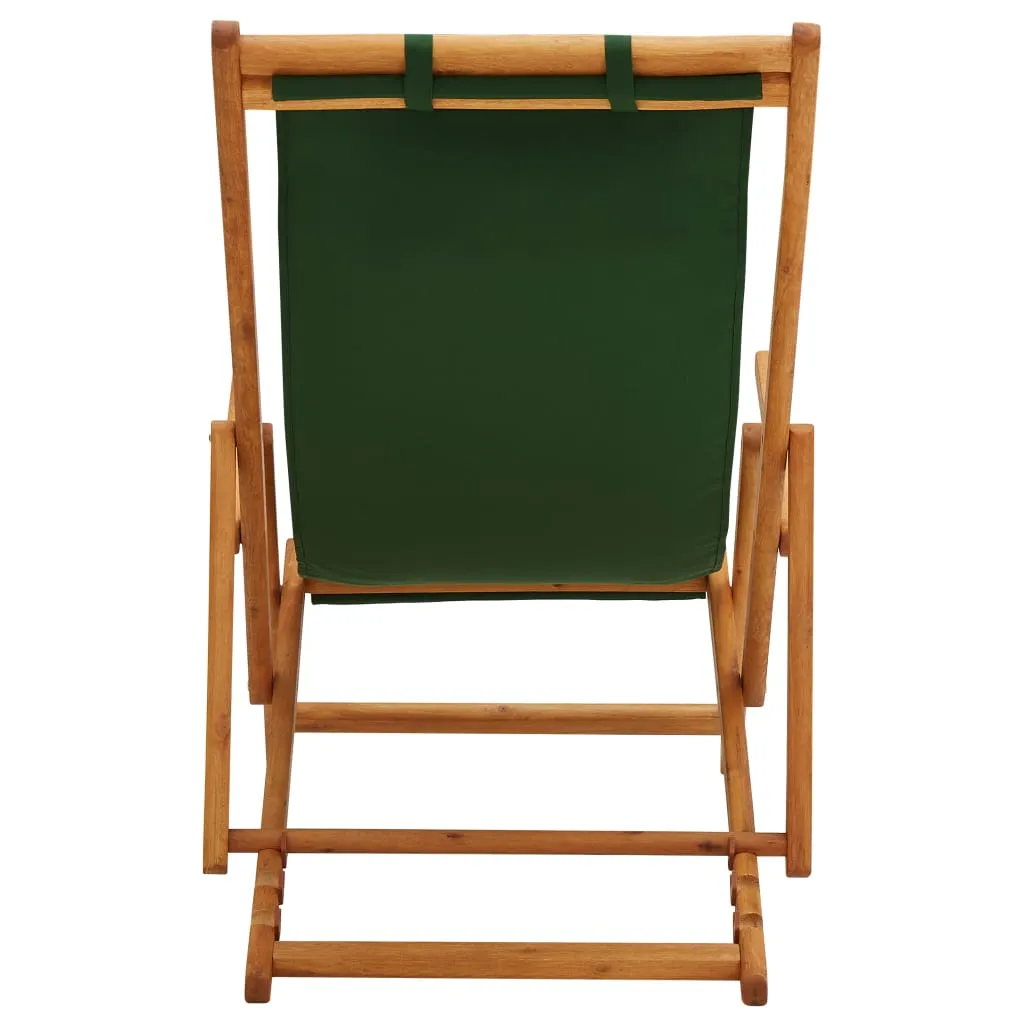 Beach Sling Patio Chair Folding Deck Chair Fabric and Wooden Frame