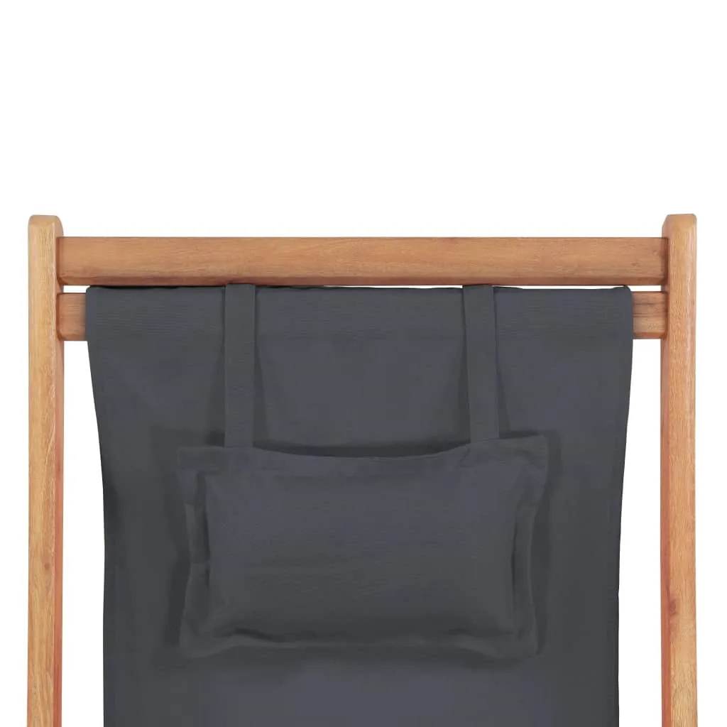 Beach Sling Patio Chair Folding Deck Chair Fabric and Wooden Frame