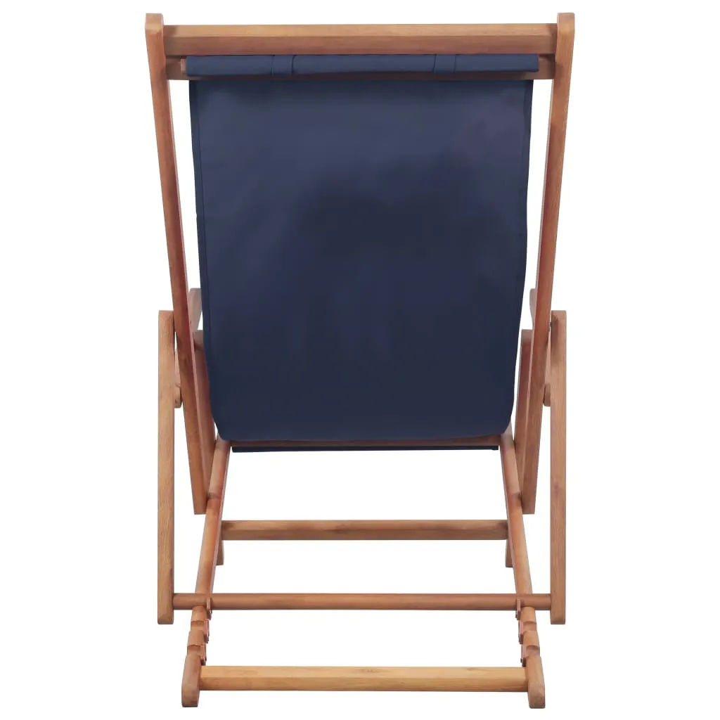 Beach Sling Patio Chair Folding Deck Chair Fabric and Wooden Frame