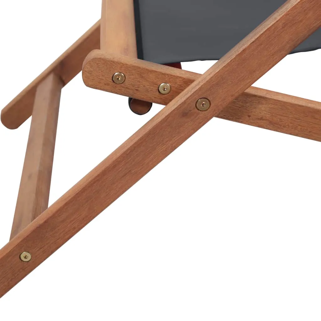 Beach Sling Patio Chair Folding Deck Chair Fabric and Wooden Frame