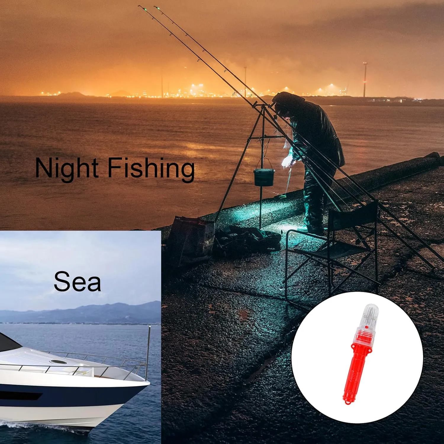 Boat Flares, Auto Marine Flares for Fishing Boats, Life Rafts & Emergency Signaling, Night, Fog & StormBattery Not Included (3Pcs)