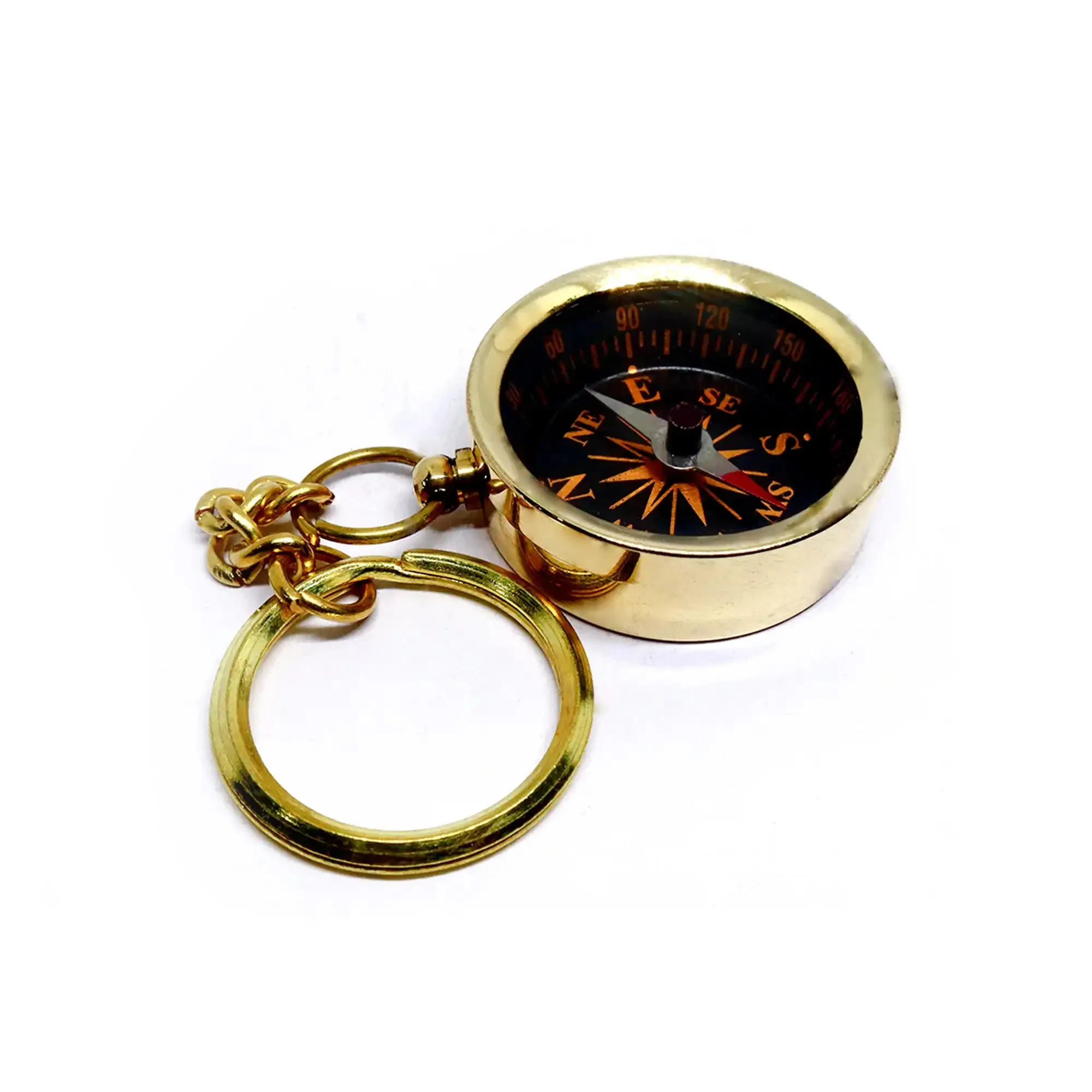 Brass Compass Brass Key Ring Keychain BCK06