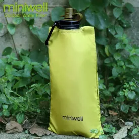 Camping water filtration system with foldable bottle