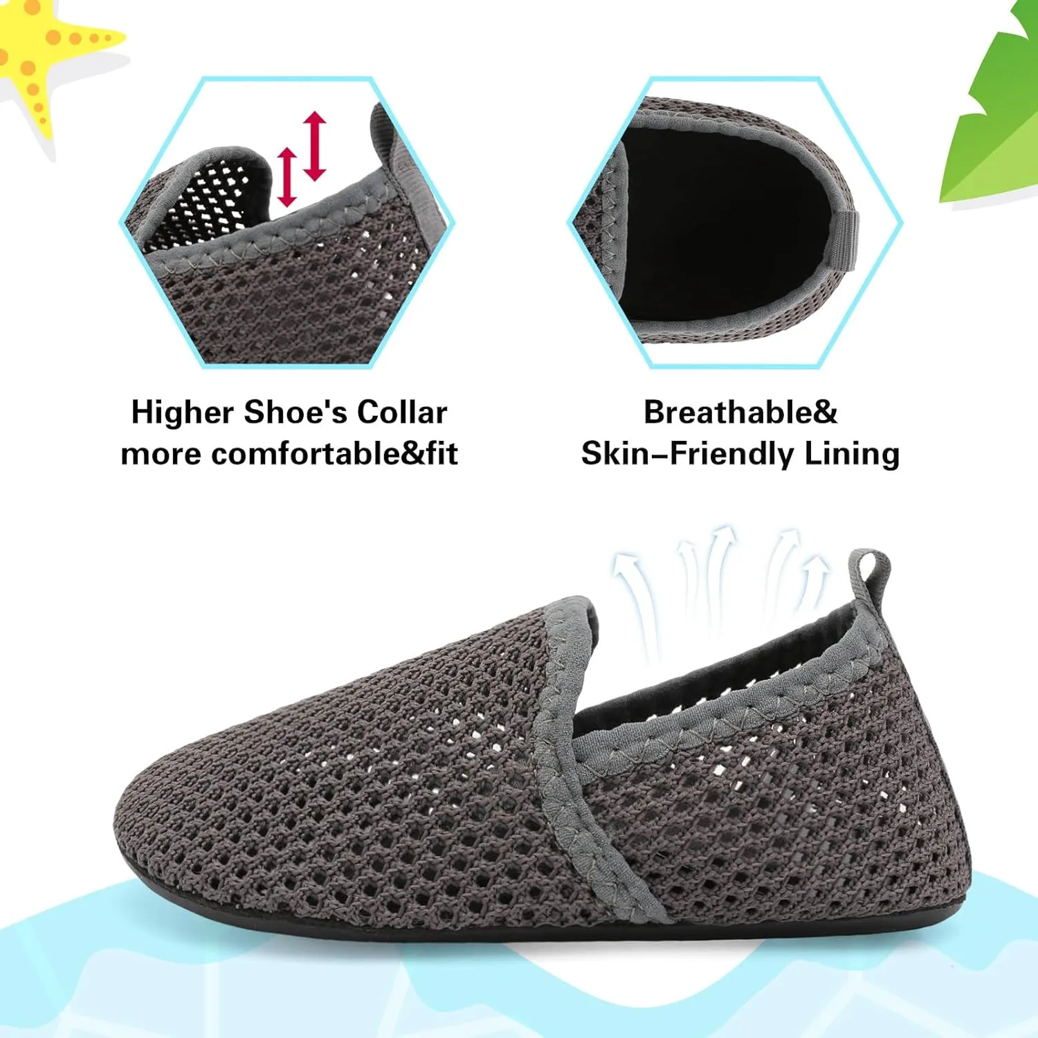 Centipede Demon Toddler Water Shoes for Girls Boys Kids Baby Beach Swim Aqua Socks Quick Dry Summer Sandals for Pool Outdoor Sports Barefoot Sock Shoe Rubber Soles Slippers