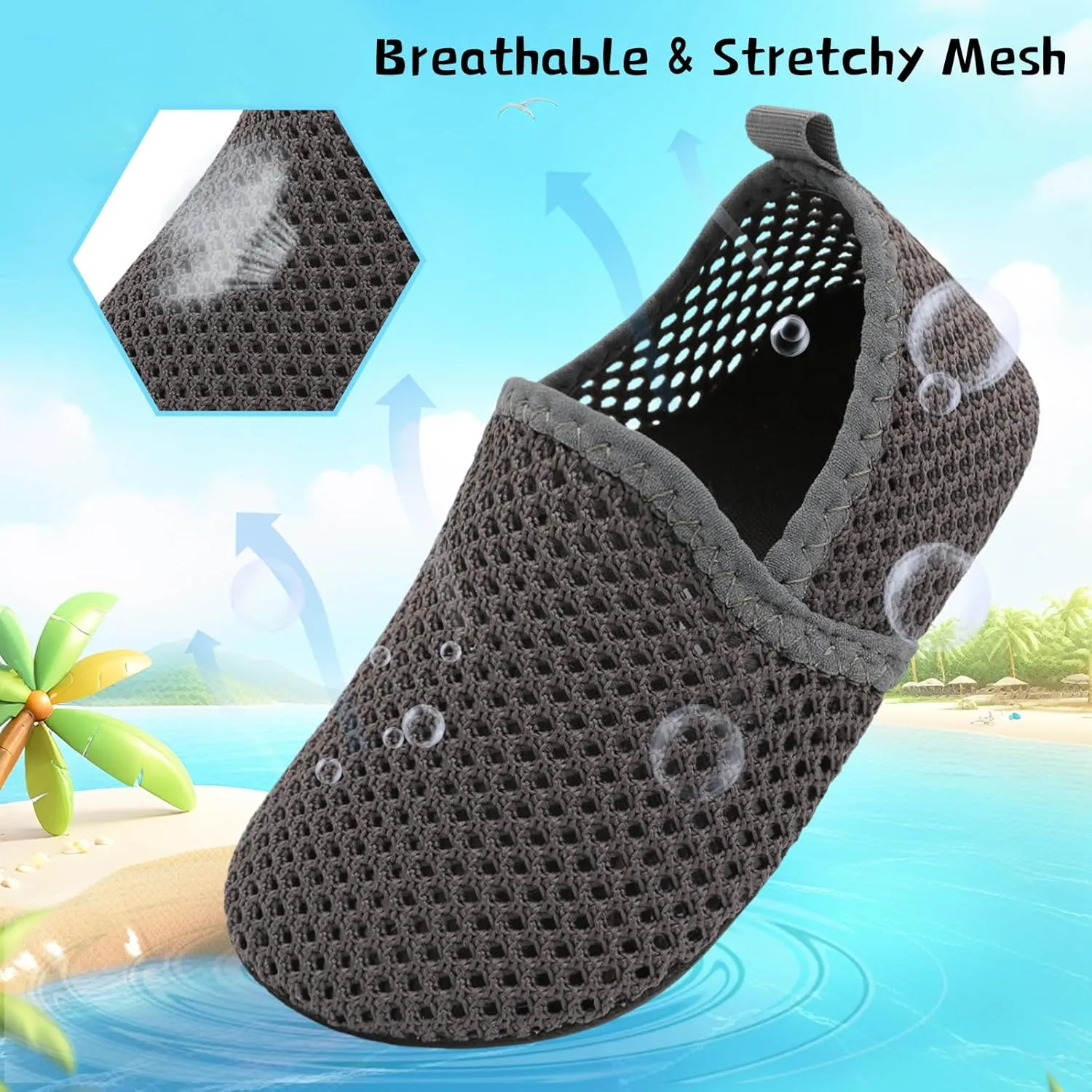 Centipede Demon Toddler Water Shoes for Girls Boys Kids Baby Beach Swim Aqua Socks Quick Dry Summer Sandals for Pool Outdoor Sports Barefoot Sock Shoe Rubber Soles Slippers
