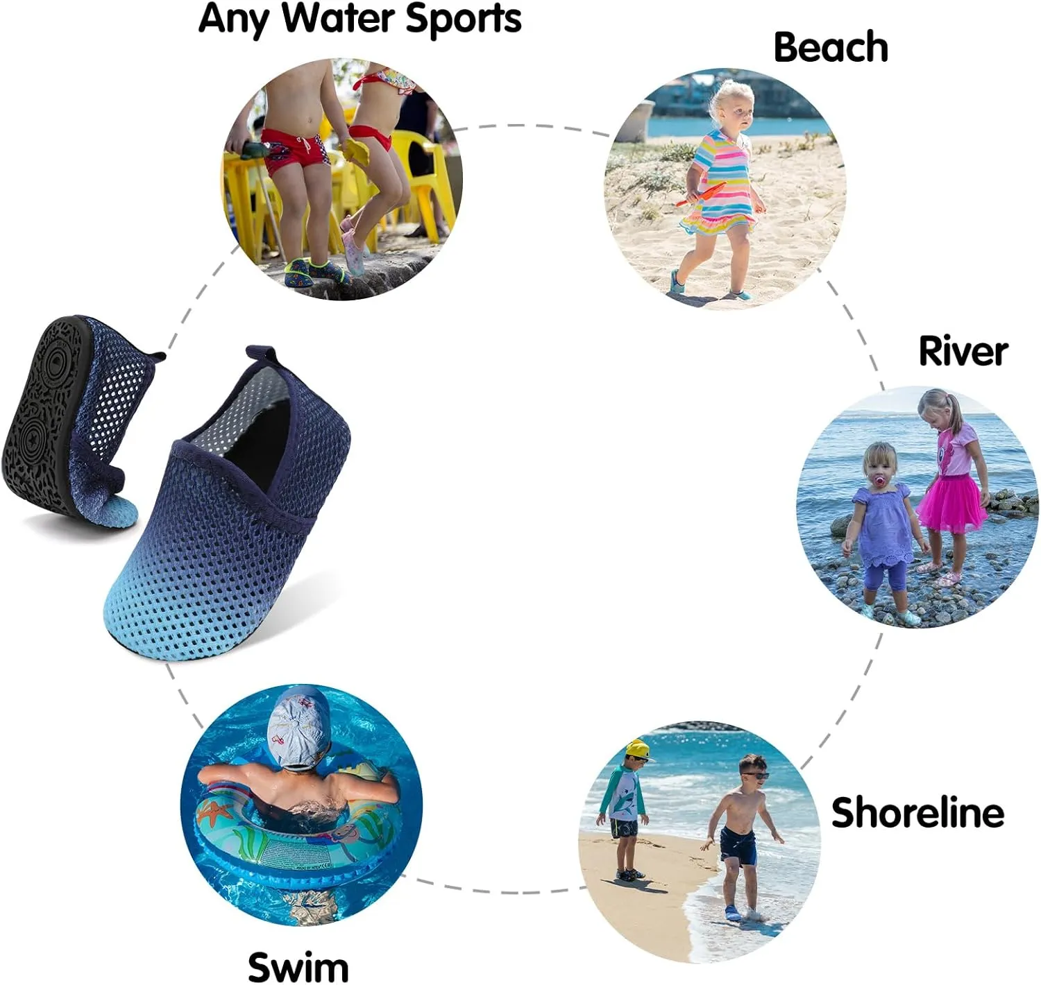 Centipede Demon Toddler Water Shoes for Girls Boys Kids Baby Beach Swim Aqua Socks Quick Dry Summer Sandals for Pool Outdoor Sports Barefoot Sock Shoe Rubber Soles Slippers