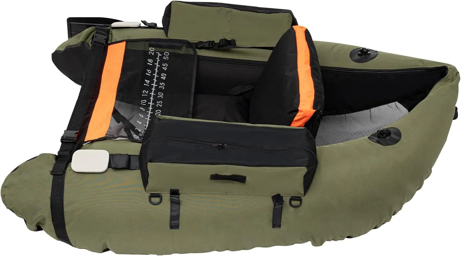 CNCEST Inflatable Fishing Boat, Outdoor Fishing Boat, Green Outdoor Float Tube,U-Shaped Boat Raft for Adults,Load Capacity 130Kg/286.6Lbs 53.5 * 41.3 * 21 inch