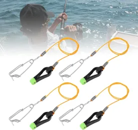 Conskyee 4PCS Power Grip Plus Line Release Clips, 25 Inch Leader with Snap Release Clip, Downrigger Release Clip Snap Weights for Planer Board, Outrigger Boat, Offshore, Kite, Lake, Trolling Fishing