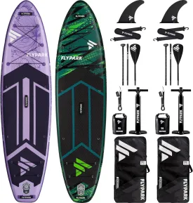 Couple Bundles11'x34''x6'' Extra Wide Inflatable Stand Up Paddle Boards, All Accessories 2, 116L Backpack, Shoulder Strap, Center fin, 2-Action Pump