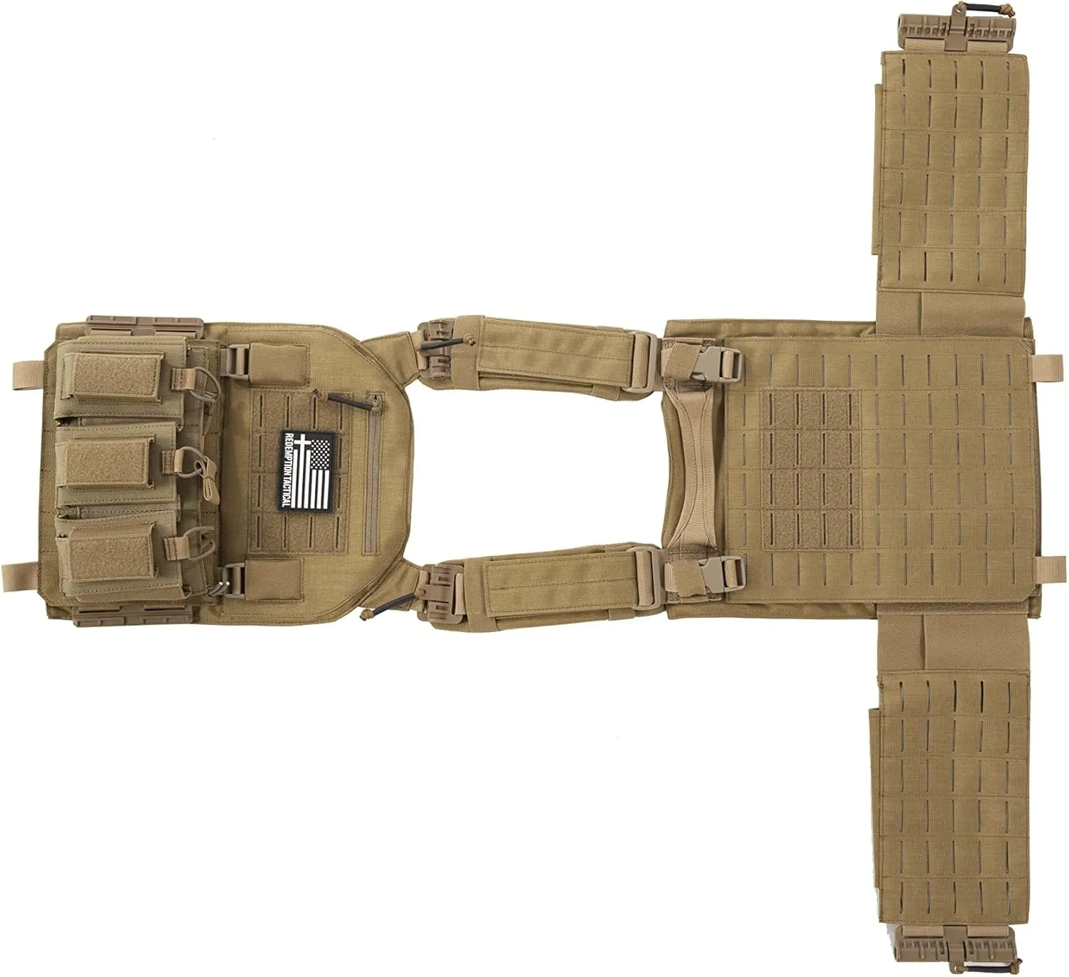 Crusader 2.0 Tactical Molle Quick Release Buckles Vest with Side Cummerbund Pouches and Triple mag Pouch
