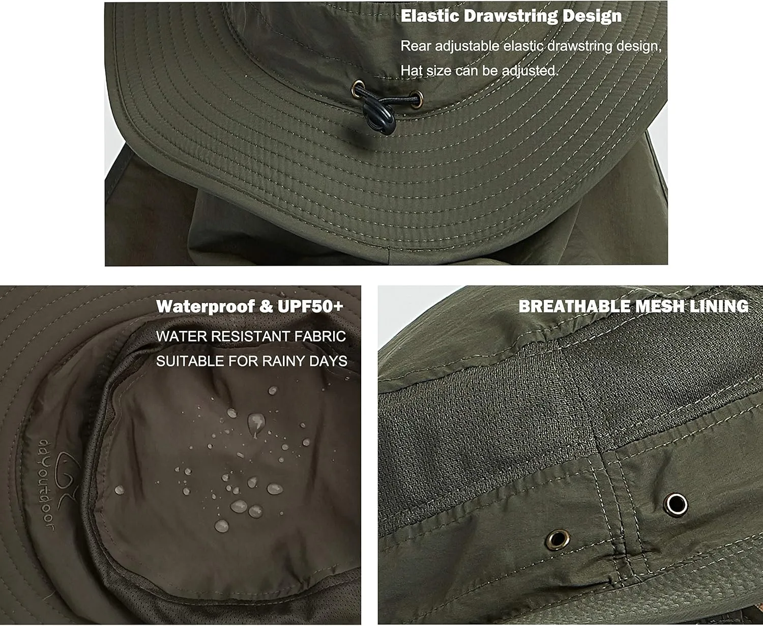 DDYOUTDOOR 07-281 Fashion Summer Outdoor Sun Protection Fishing Cap Neck Face Flap Hat Wide Brim