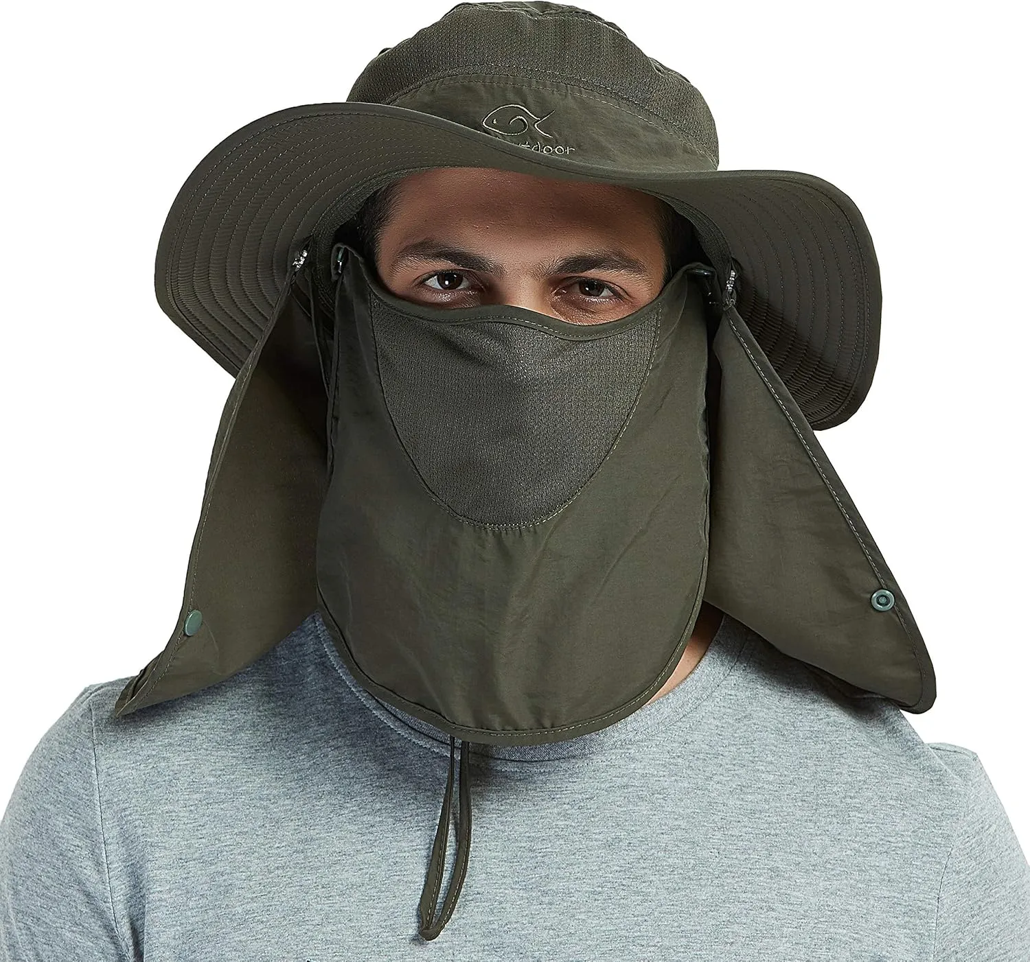 DDYOUTDOOR 07-281 Fashion Summer Outdoor Sun Protection Fishing Cap Neck Face Flap Hat Wide Brim