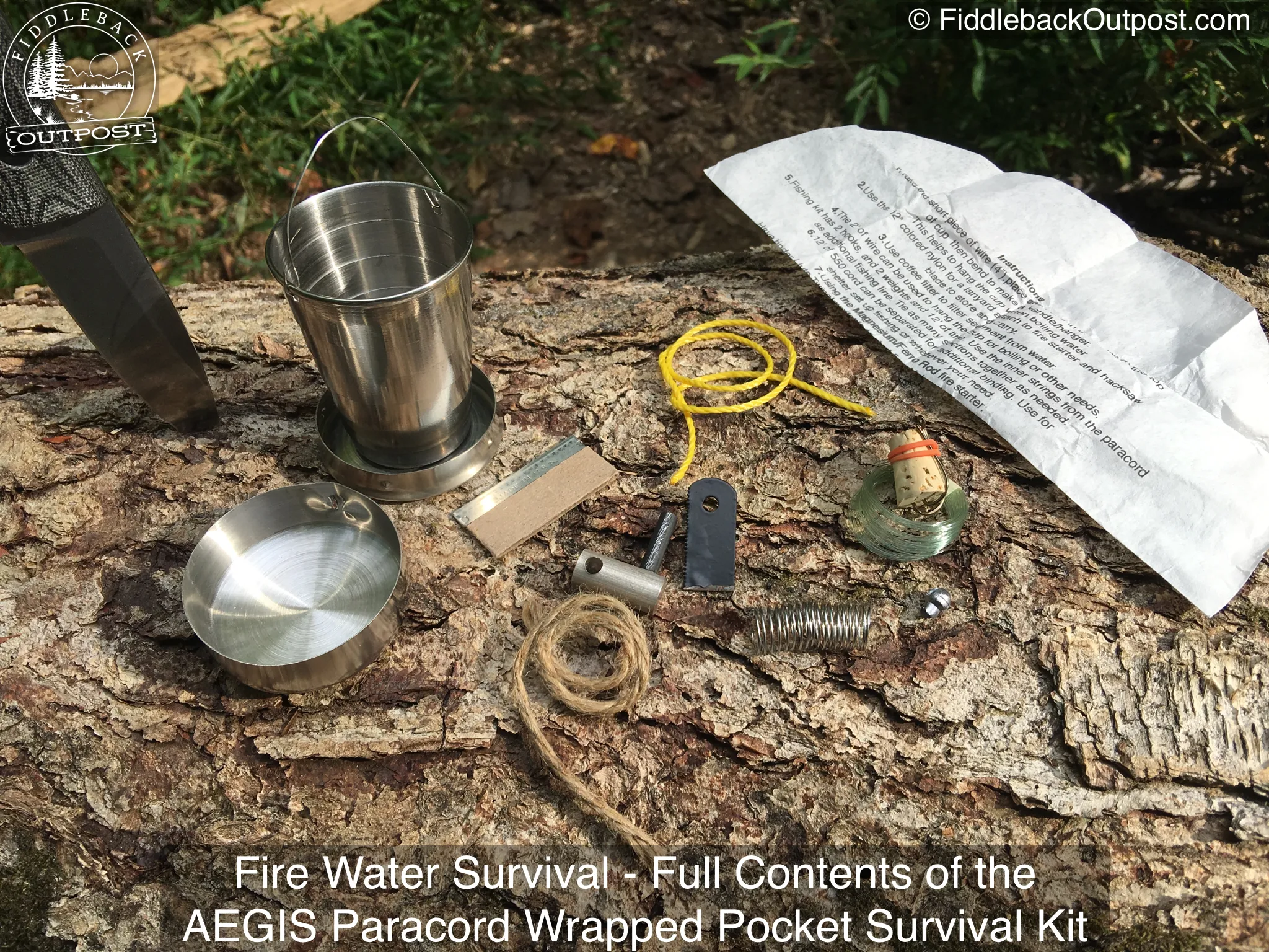 Fire Water Survival - AEGIS Paracord Wrapped Pocket Survival Kit