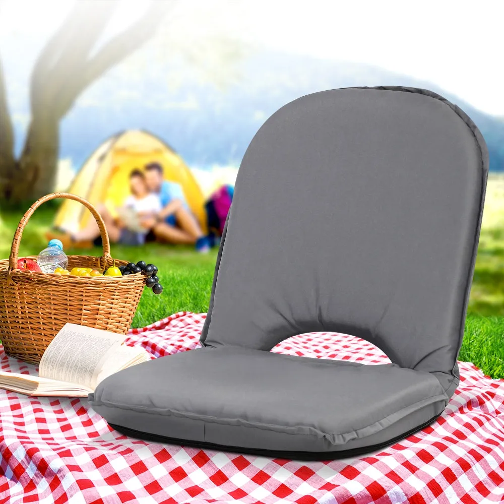 Floor Lounge Sofa Camping Portable Recliner Beach Chair Folding Outdoor - Grey
