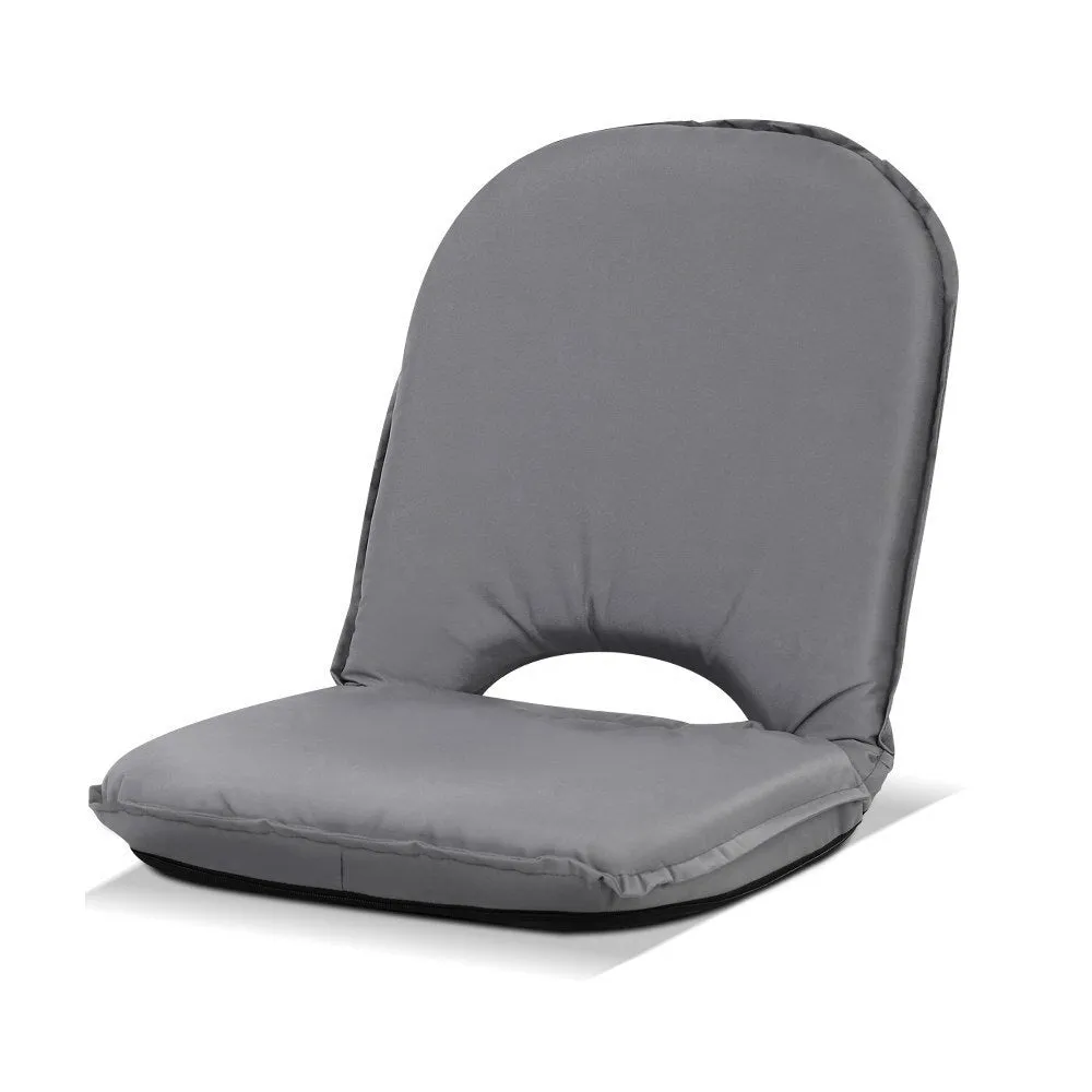 Floor Lounge Sofa Camping Portable Recliner Beach Chair Folding Outdoor - Grey