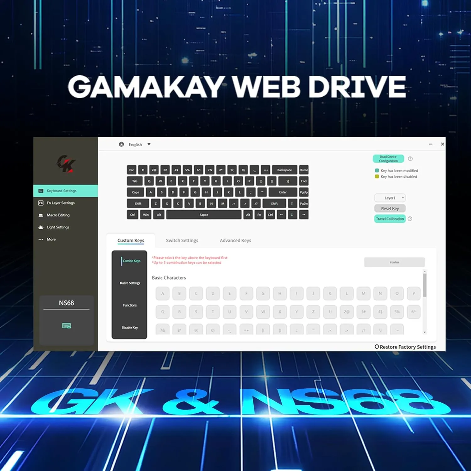 GK GAMAKAY x NaughShark NS68 Hall Effect Rapid Trigger Gaming Keyboard, Bluetooth/USB-C/2.4GHz 8KHz Polling Rate 0.01mm RT Snap Tap, Outemu Peach Crystal Magnetic Switch Keyboard (Black-Shine Through)