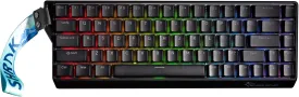GK GAMAKAY x NaughShark NS68 Hall Effect Rapid Trigger Gaming Keyboard, Bluetooth/USB-C/2.4GHz 8KHz Polling Rate 0.01mm RT Snap Tap, Outemu Peach Crystal Magnetic Switch Keyboard (Black-Shine Through)