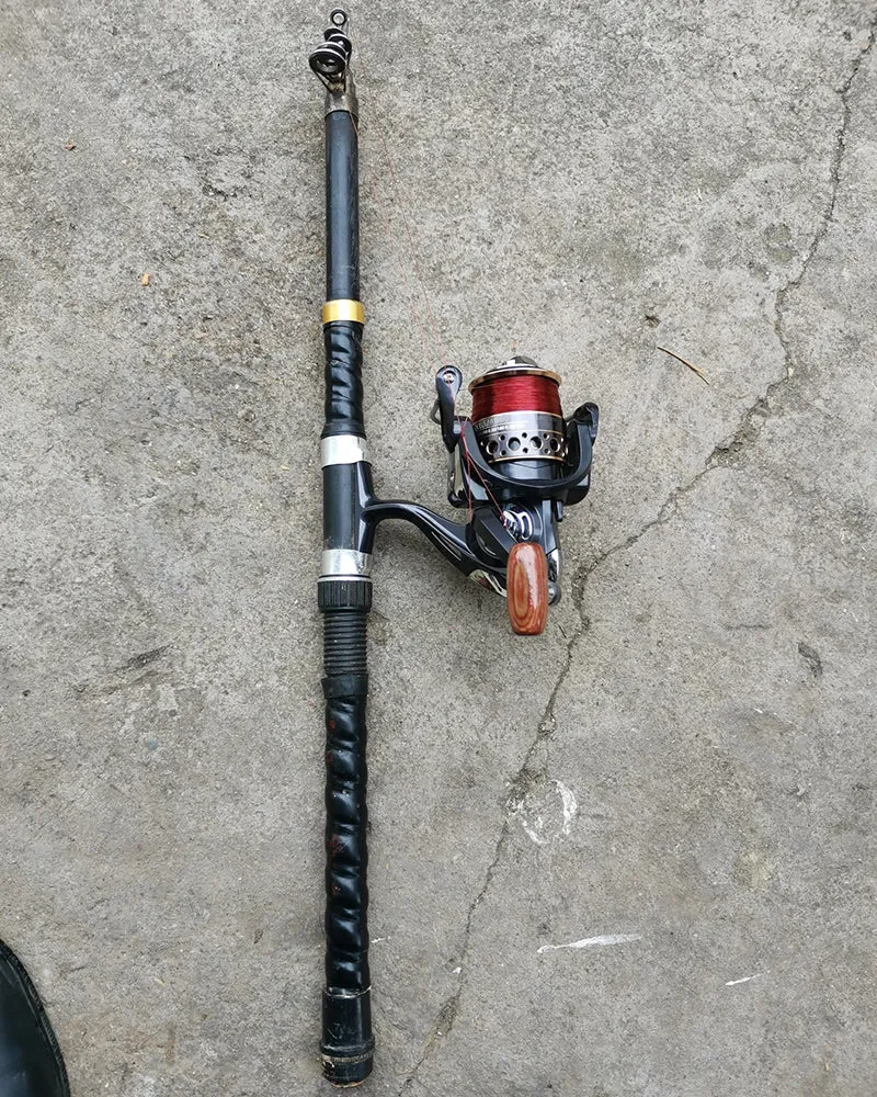 HASVNKOM fishing tools,Fishing Rod Reel Combo Set Premium Pocket Collapsible Fishing Pole Kit Telescopic Fishing Rod   Spinning Reel Combo Kit 1M / 1.4M / 1.6M / 1.8M / 2.1M