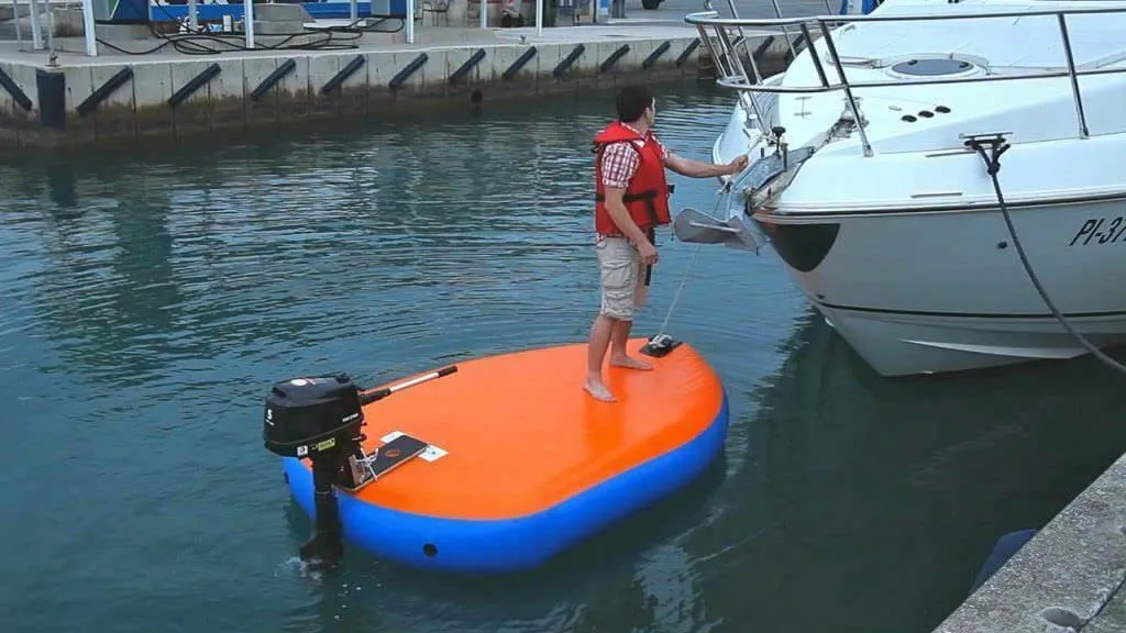 Inflatable Motorized Fishing Platform Paddle Board SUP Board Dingy Raft Boat (Board Type: 4x3ft.)