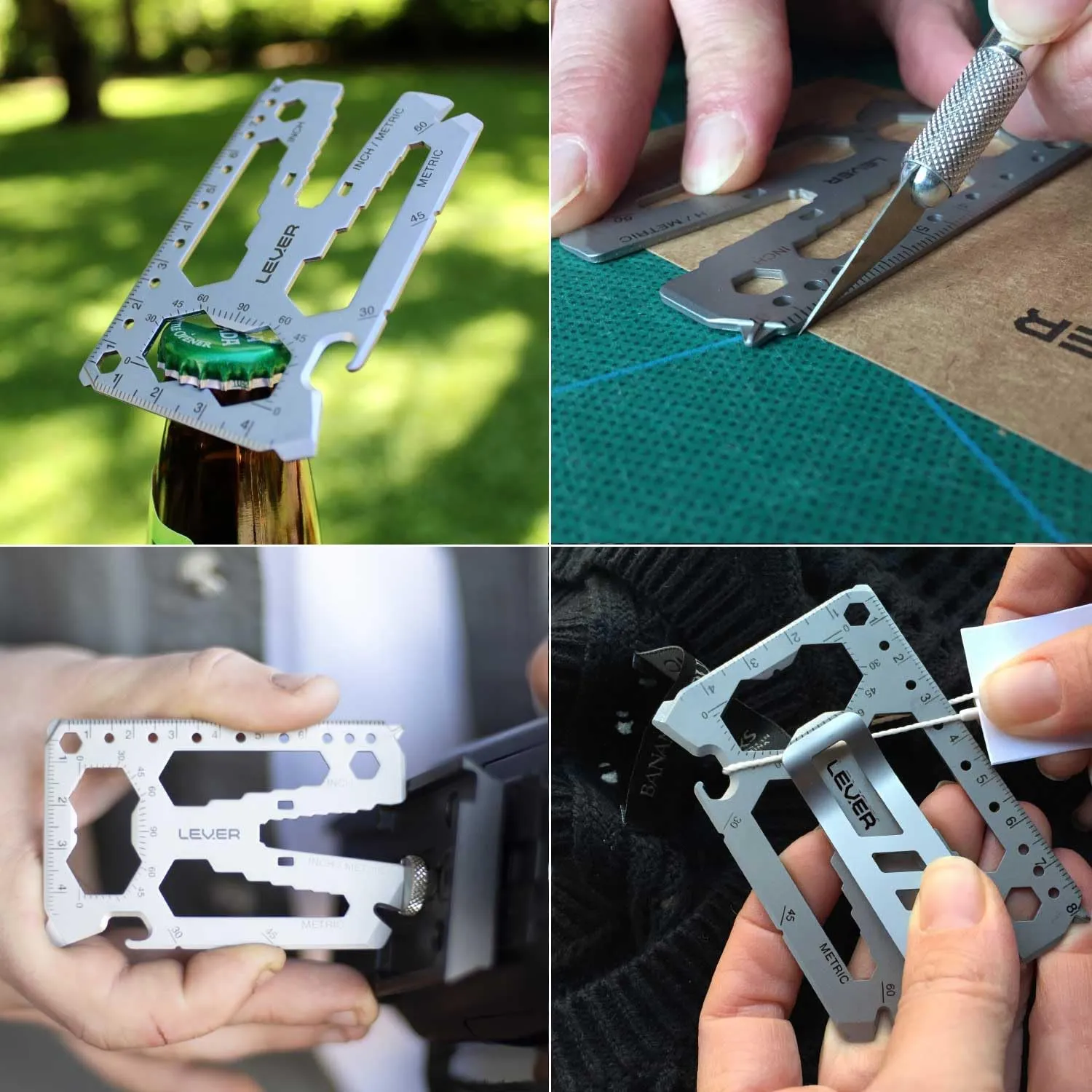 Lever Gear Toolcard Pro - 40 in 1 Credit Card Multitool. Slim, Minimalist Survival Card Wallet Tool Card. TSA Approved Multitool Card Pocket Tool. (Black, 2-Pack)