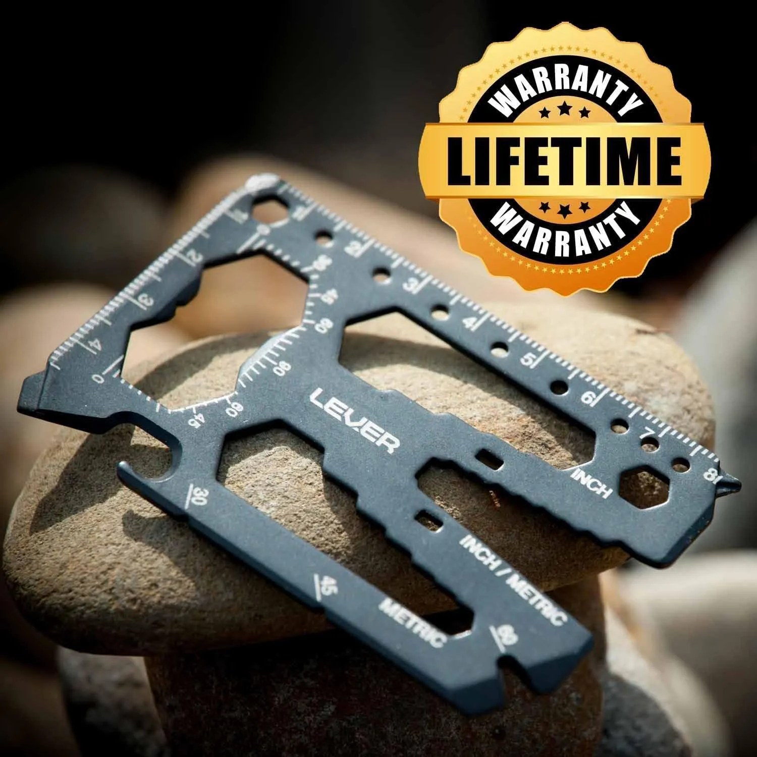 Lever Gear Toolcard Pro - 40 in 1 Credit Card Multitool. Slim, Minimalist Survival Card Wallet Tool Card. TSA Approved Multitool Card Pocket Tool. (Black, 2-Pack)