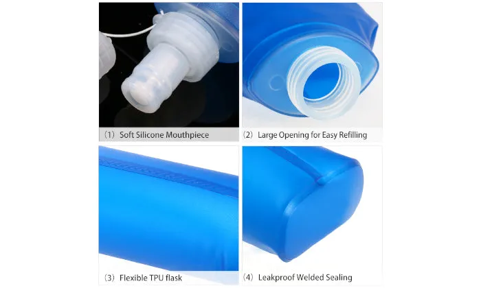 Lixada Portable Bottle Soft Flask - Soft Water Bottle with Filter