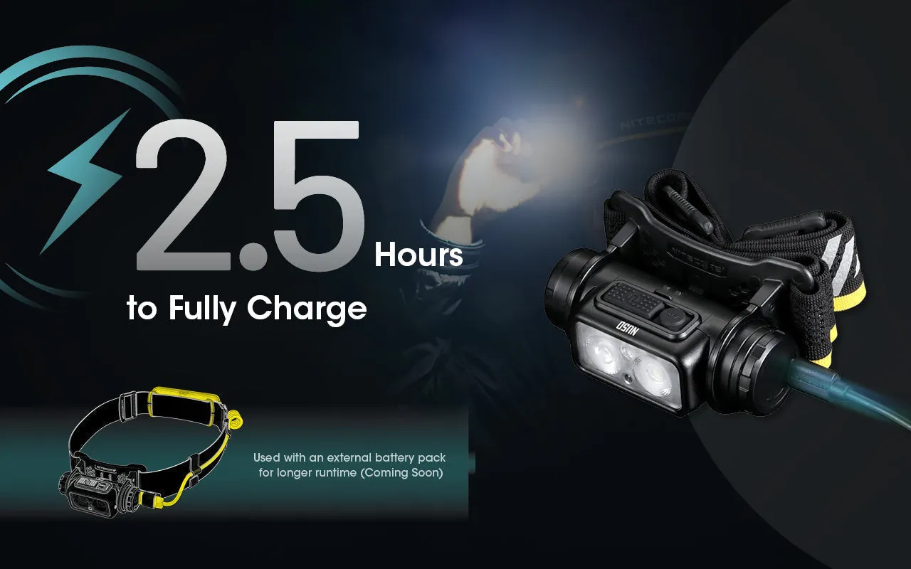 Nitecore NU50 Lightweight Rechargeable Headlamp w/ aux. Red Beam (1400 lumen s | USB-C Rechargeable)