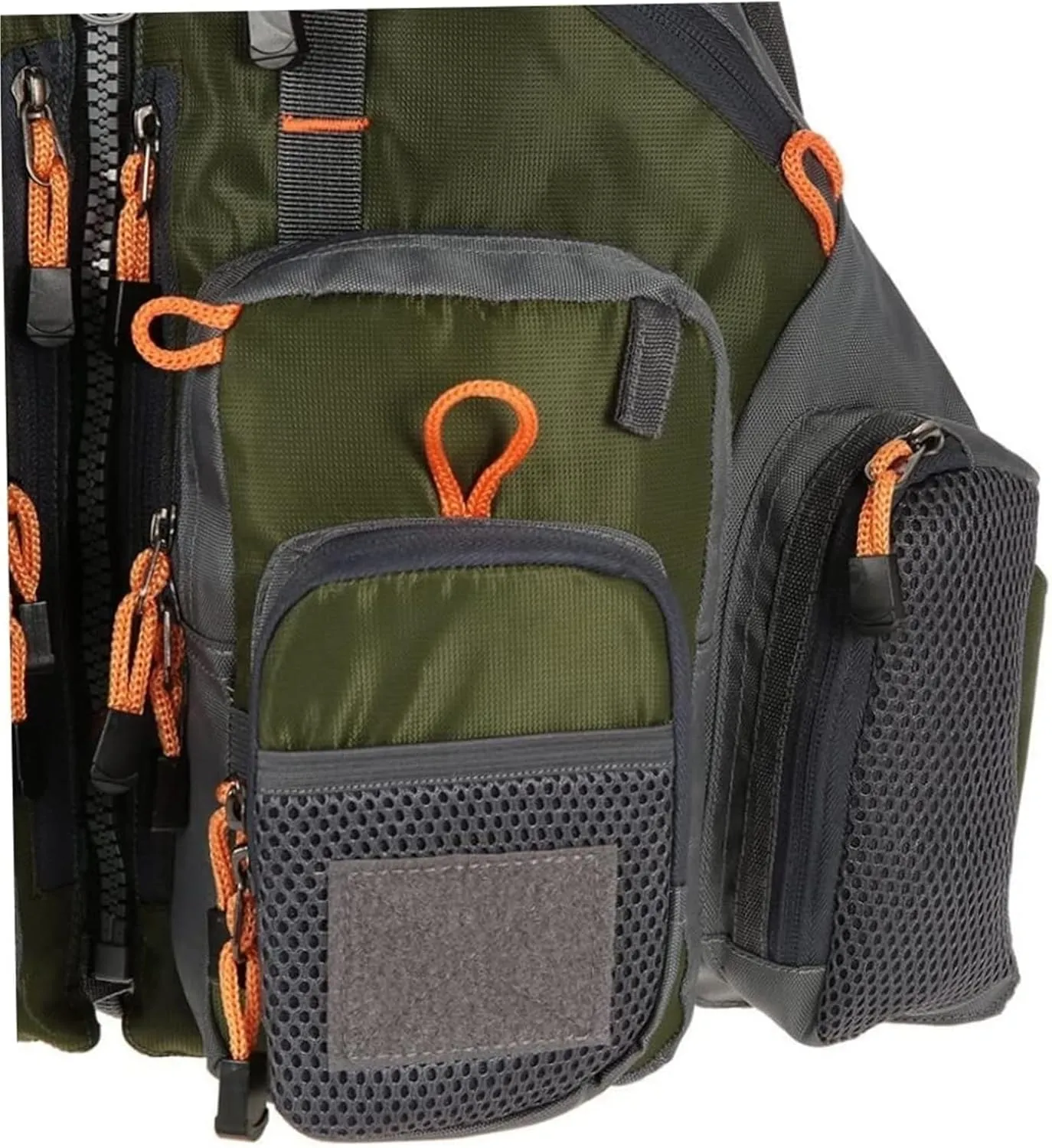 Outdoor Fishing Life Vest with Zip and Adjustable Belt, Multi Pocket Jacket for Fishing Accessory