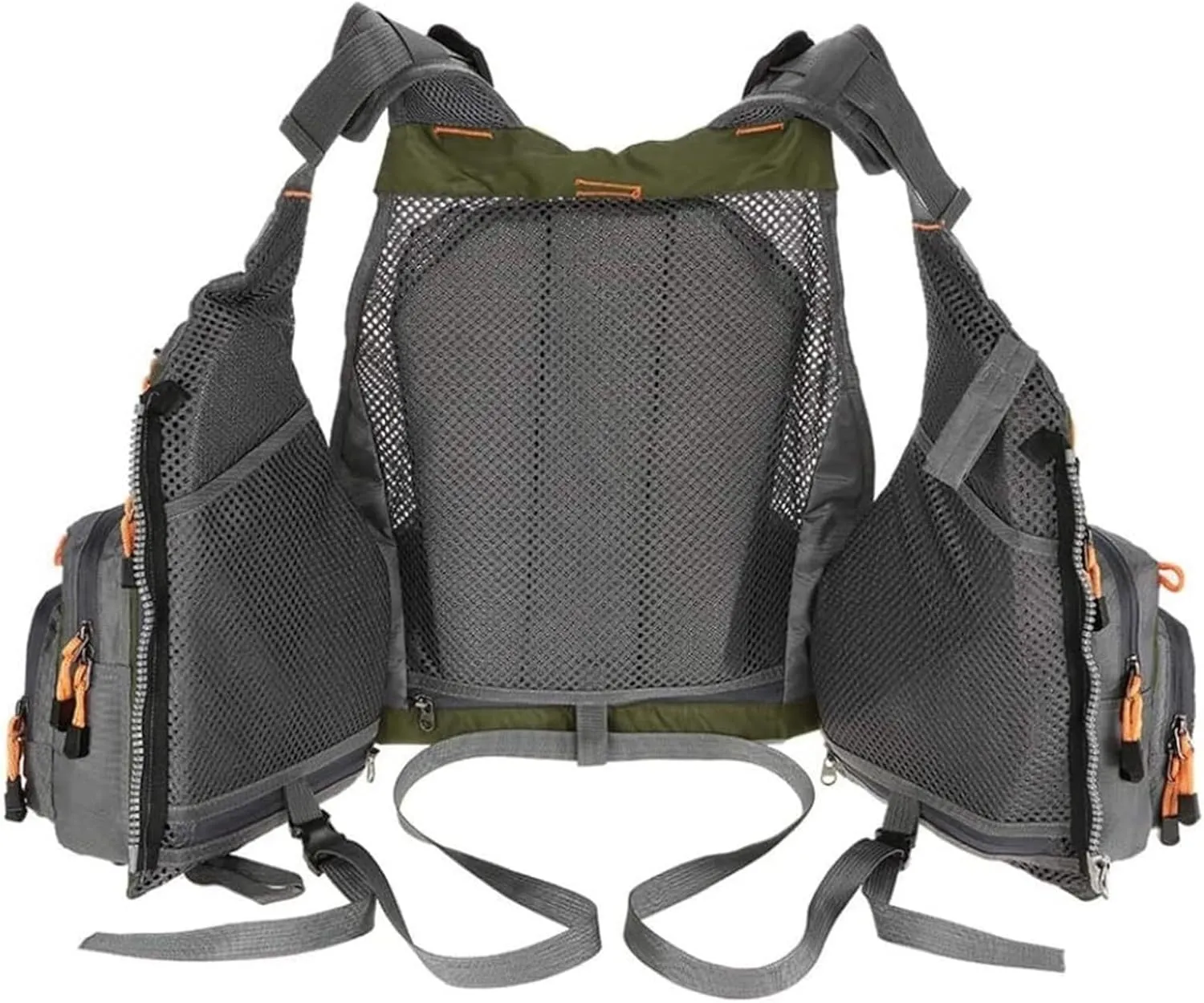 Outdoor Fishing Life Vest with Zip and Adjustable Belt, Multi Pocket Jacket for Fishing Accessory