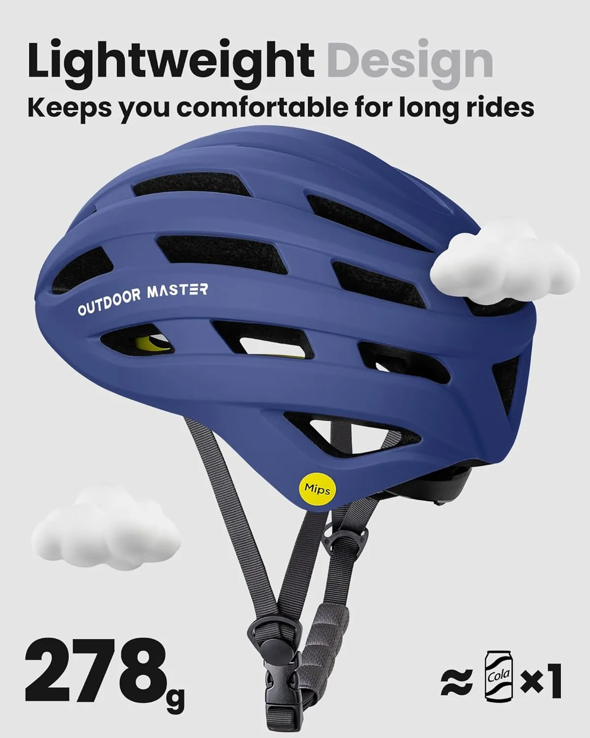 OutdoorMaster MIPS Bike Helmet for Adults-Two Removable Liners & Ventilation in Multi-Environment - Road Bicycle Helmets in Mountain, Motorway for Youth & Adult