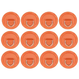 PATIKIL 3.1" Paddle Board D Rings, 12 Pcs Stainless Steel D-Ring PVC Patch Pad No Glue Include for Raft Kayak Inflatable Boat Surfboard, Orange