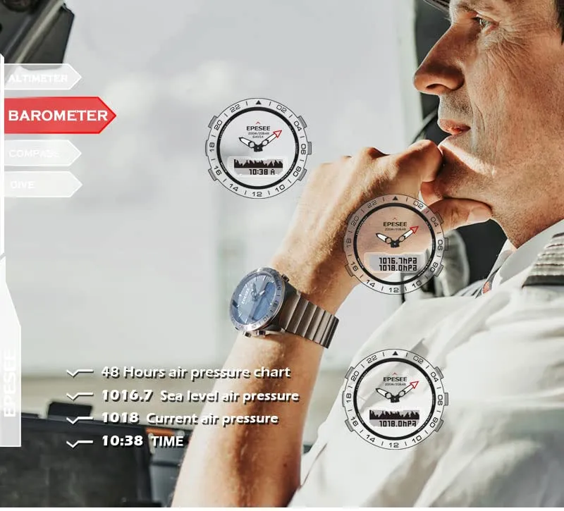 Pilot Digital Diving Outdoor Sport 20ATM Watches for Men