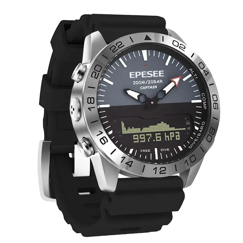 Pilot Digital Diving Outdoor Sport 20ATM Watches for Men
