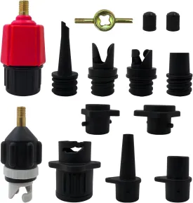 Premium Inflatable SUP Pump Adaptor, Paddle Board SUP Valve Adapter with 9 Standard Conventional Air Pump Adapter for Inflatables, Paddle Board Pump Attachment Inflatable Boat Air Valve Adapter