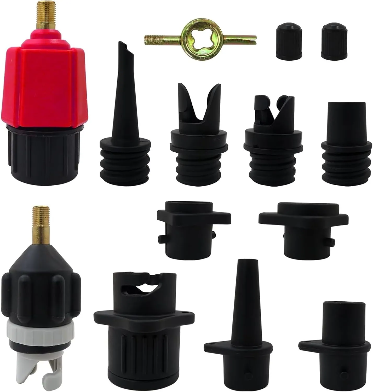 Premium Inflatable SUP Pump Adaptor, Paddle Board SUP Valve Adapter with 9 Standard Conventional Air Pump Adapter for Inflatables, Paddle Board Pump Attachment Inflatable Boat Air Valve Adapter
