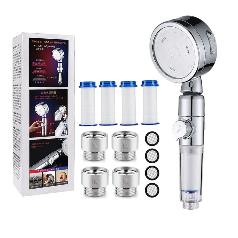 Premium Shower Head Adjustable Filter Water Purification Pressurized Water Saving Shaking Head