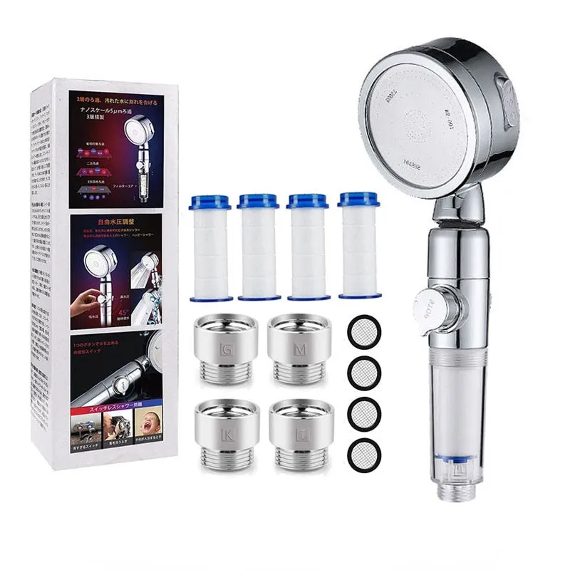Premium Shower Head Adjustable Filter Water Purification Pressurized Water Saving Shaking Head