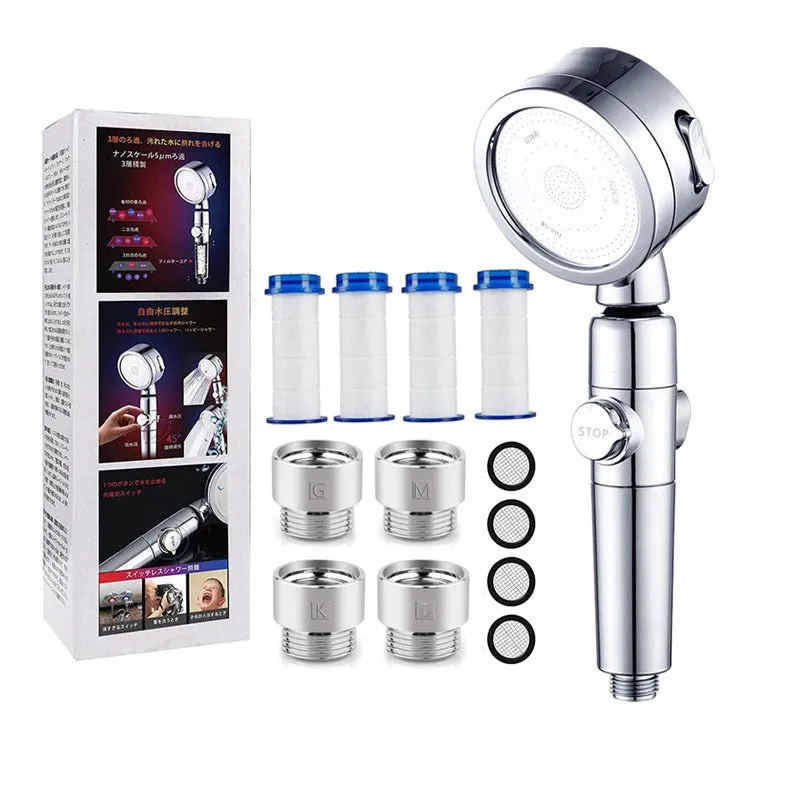 Premium Shower Head Adjustable Filter Water Purification Pressurized Water Saving Shaking Head