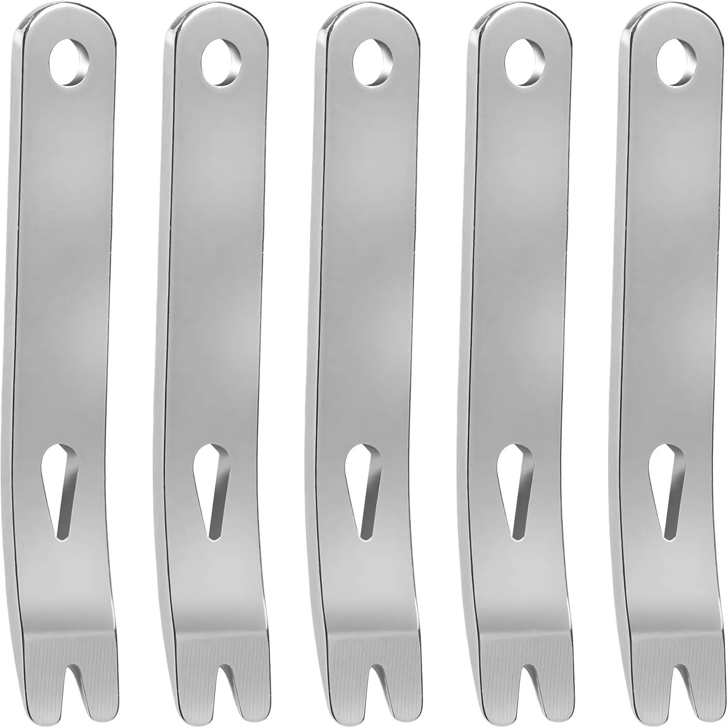 RONRONS 5 Pack Mini Stainless Steel Pocket Pry Bar Crowbar Multifunction EDC Tool Survival Opener