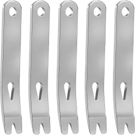 RONRONS 5 Pack Mini Stainless Steel Pocket Pry Bar Crowbar Multifunction EDC Tool Survival Opener