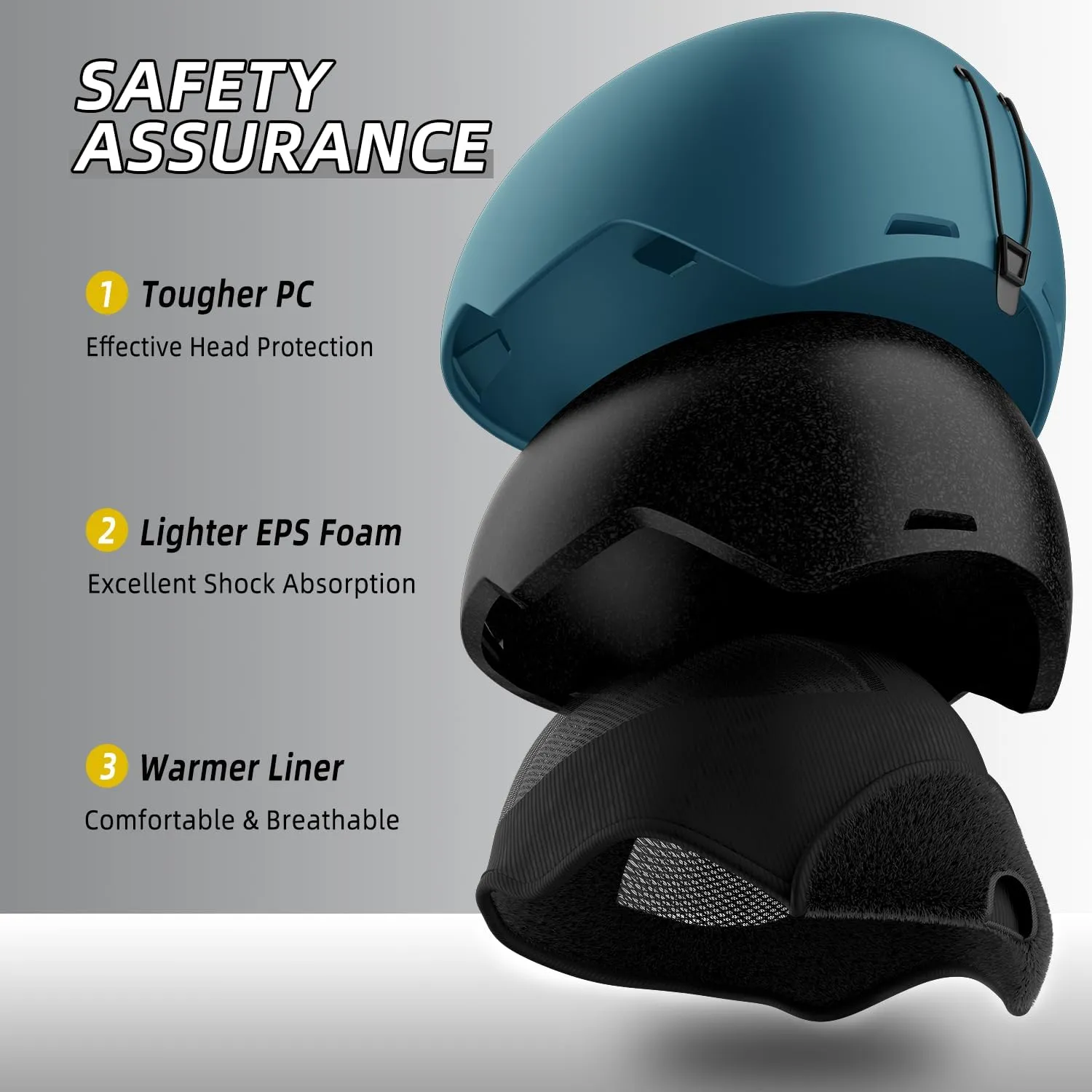 Ski Snowboard Helmet for Men, Women & Youth, Adjustable Fit Snow Helmet with 8 Vents, Shockproof/Windproof Protective Gear for Skiing, Snowboarding