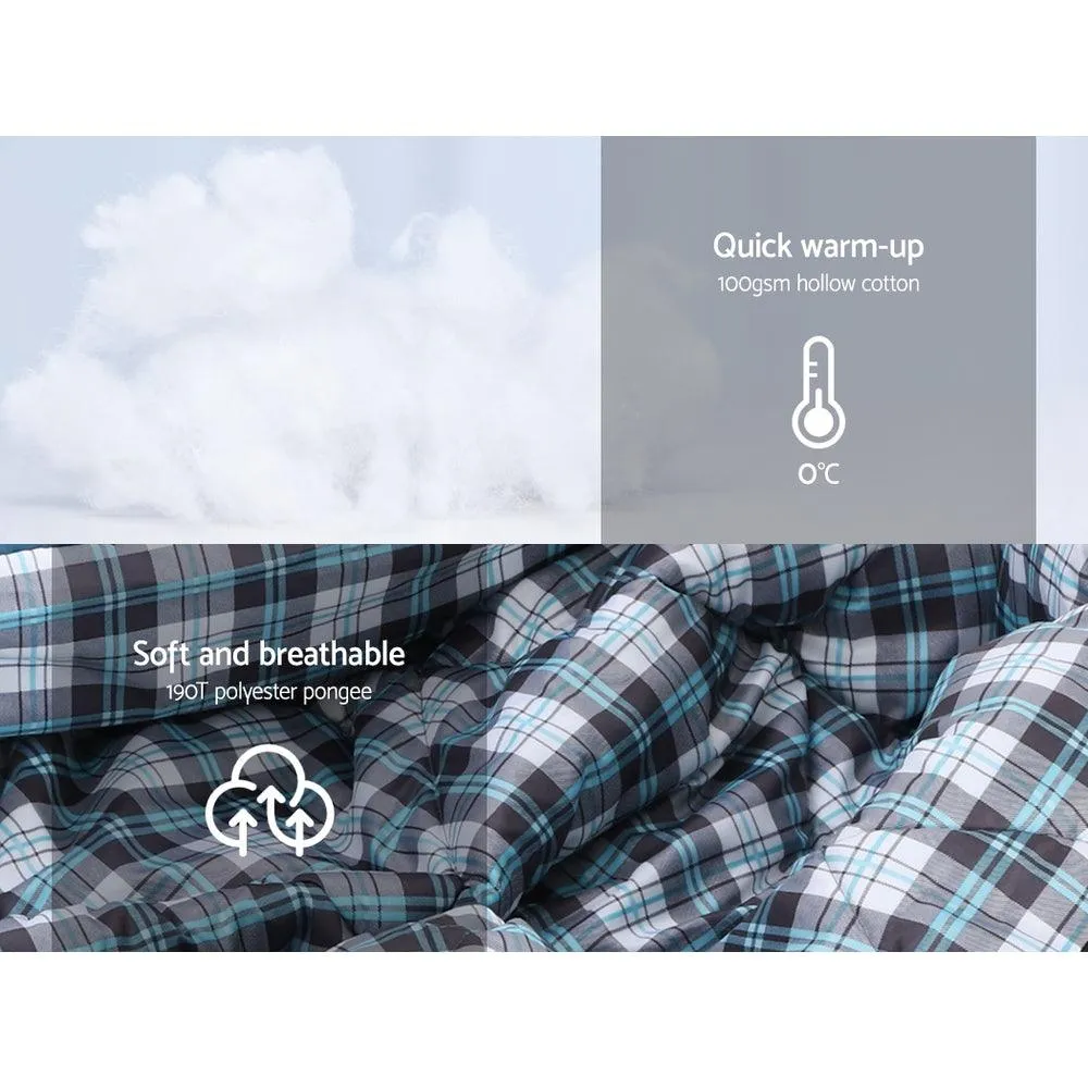 Sleeping Bag - Camping Hiking Winter Thermal - Blue