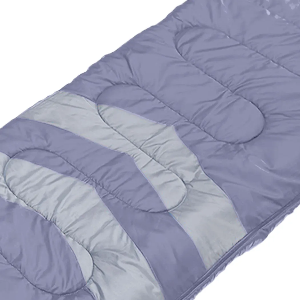 Sleeping Bag Single Outdoor Camping Hiking Thermal -10°C Tent - Grey