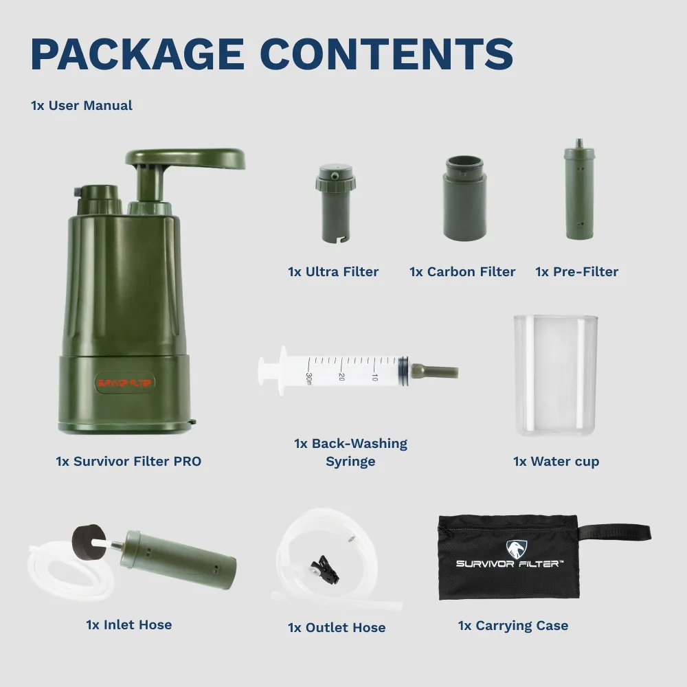 SURVIVOR FILTER PRO™ Portable Water Filter Pump