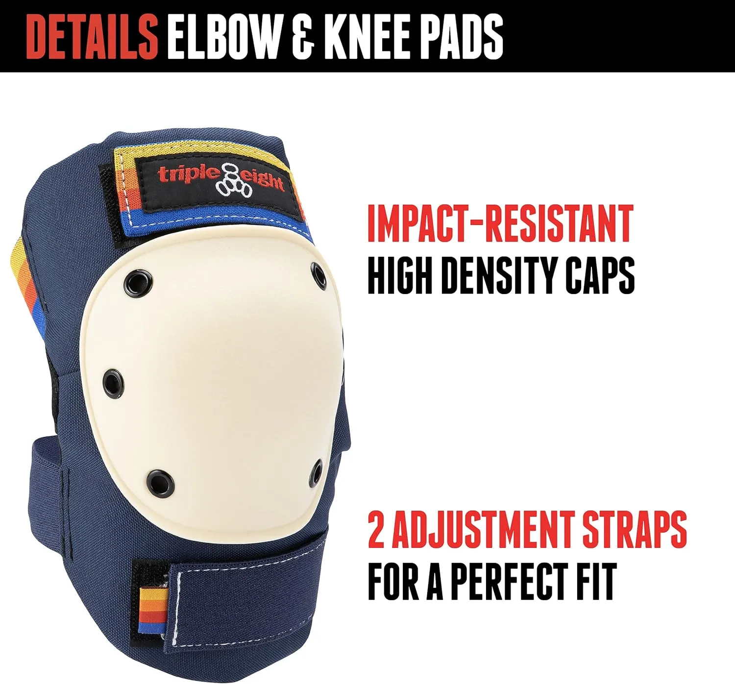 Triple Eight Saver Series 3-Pack Pad Set Ideal for Skateboarding, in-line Skating, Roller Skating, and Biking
