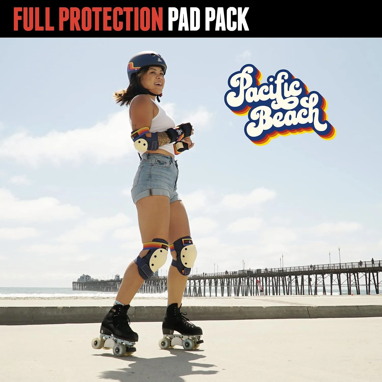 Triple Eight Saver Series 3-Pack Pad Set Ideal for Skateboarding, in-line Skating, Roller Skating, and Biking