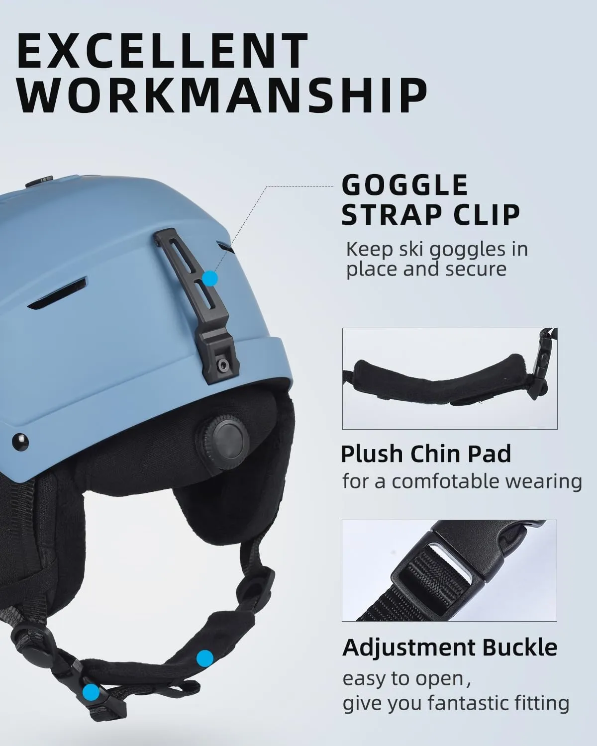 Universal Ski Helmet for Men and Women - Snow Sports Helmet With Vents, ABS Shell, EPS Core for Skiing and Snowboarding - Adult Snow Helmet